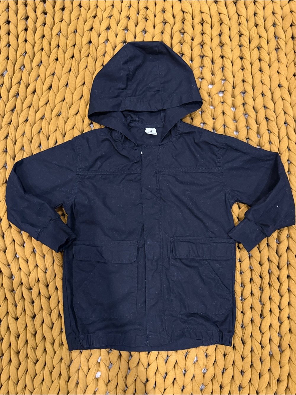 Kids Hooded Black Jacket - Lightweight Jacket